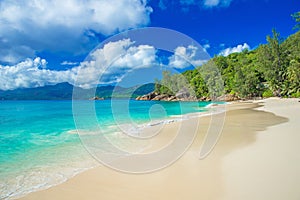 Anse Soleil - Paradise beach on tropical island Mah