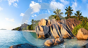 Anse Source d`Argent - Beach on island La Digue in Seychelles