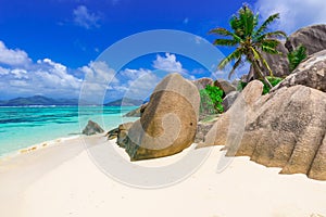 Anse Source d'Argent - Beach on island La Digue in Seychelles