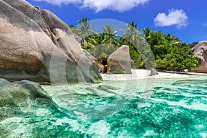 Anse Source d'Argent - Beach on island La Digue in Seychelles