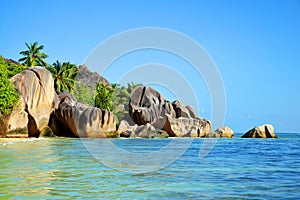 Anse Source d`Argent beach, La Digue Island, Seychelles.