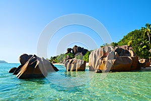 Anse Source d`Argent beach, La Digue Island, Seychelles.