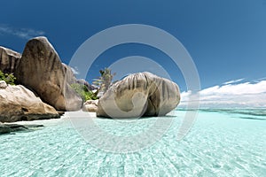 Anse Source d`Argent beach, La Digue island, Seyshelles photo