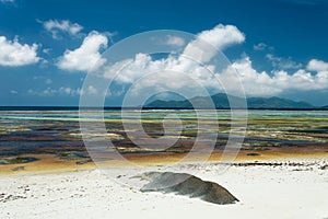 Anse Source d`Argent - beautiful Beach on tropical island La Digue in Seychelles