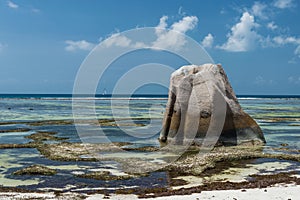 Anse Source d`Argent - beautiful Beach on tropical island La Digue in Seychelles