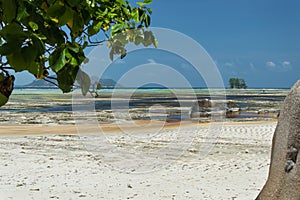 Anse Source d`Argent - beautiful Beach on tropical island La Digue in Seychelles