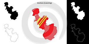 Anshan outline map