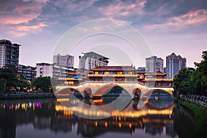 Anshun Bridge in Chengdu in Sichuan, China