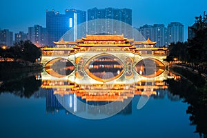 Anshun bridge in nightfall photo