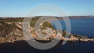 Anstey\'s Cove, South Devon, England: DRONE VIEWS: Limestone Quarry and Agatha Christie\'s haunt (Clip 6)