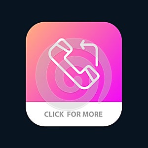 Answer, Call, Incoming Mobile App Button. Android and IOS Line Version