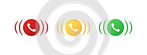 Answer phone icons. Icons to answer or reject a call. Vector scalable graphics