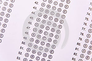 Answer Sheet, Test score sheet