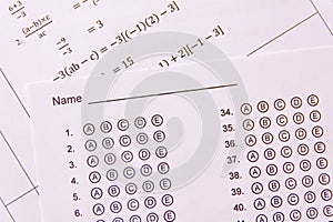 Answer Sheet, Test score sheet