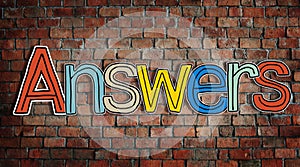 Answer word Concepts on Brick Wall