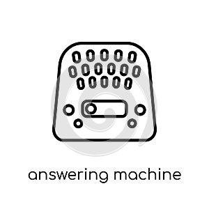 answering machine icon. Trendy modern flat linear vector answering machine icon on white background from thin line Electronic