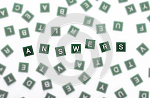Answers - Clear Letters Against Blurred