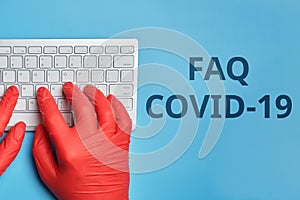 Answers and questions concept FAQ COVID-19 in the Internet