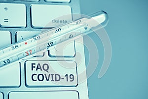 Answers and questions concept FAQ COVID-19 symptoms