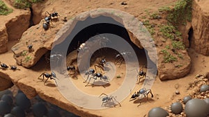 An ant colony in meticulous detail