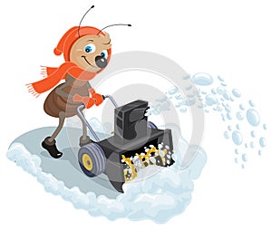 Ant domestic snow-plow. Snow thrower