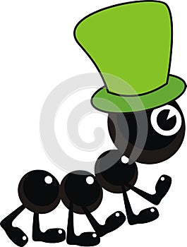 Ant in green hat