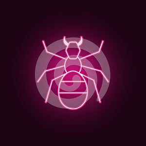 ant icon. Elements of pest control and insect in neon style icons. Simple icon for websites, web design, mobile app, info