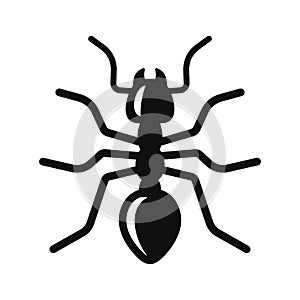 Ant Insect Silhouette on White Background. Vector