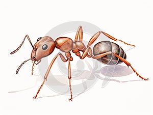 Ant insect white background