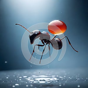 Ant Marching in Rain