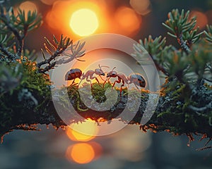 ant perched on a branch