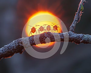 ant perched on a branch