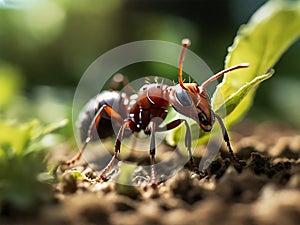 An ant\'s wanderings in the midday garden