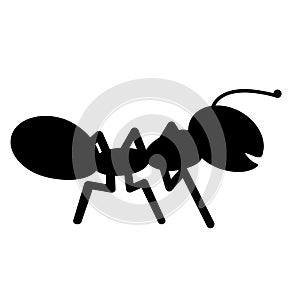 Ant silhouette cartoon illustration Isolated on white background