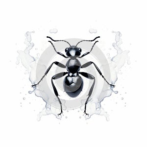 Ant In The Style Of Georgia O\'keeffe: White Background Image