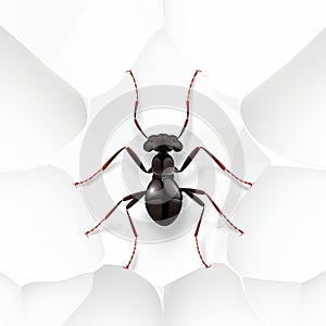 Ant In The Style Of Georgia O\'keeffe: White Background Image Creation