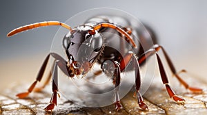 Ant on white background