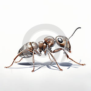 Ant On White Background: Magali Villeneuve Style 32k Uhd Painted Illustration