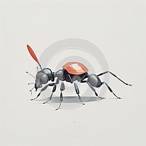 Ant on a white background. Vector illustration. generative ai