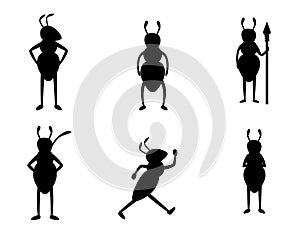 Ant Working with Tools Symbol Vector Art Stock Vector