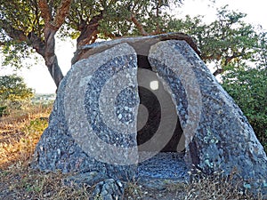 Anta da Herdade da Candeeira, a megalithic dolmen in Alentejo, Portugal photo