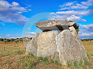 Anta da Vidigueira, a megalithic dolmen in the Alentejo region of Portugal photo