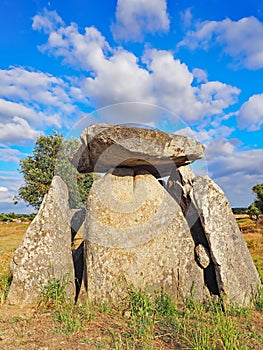 Anta da Vidigueira, a megalithic dolmen in the Alentejo region of Portugal photo