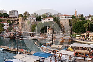 Antalya Kaleici. View of ancient city and marina