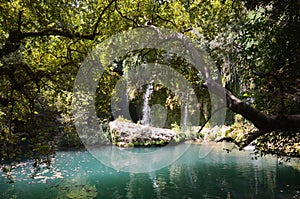 Antalya Kursunlu waterfall wonder of nature, a cool place in the hot summer getaway