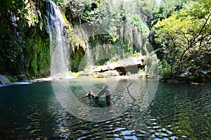 Antalya Kursunlu waterfall wonder of nature, a cool place in the hot summer getaway