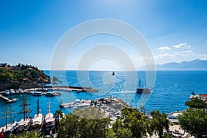 Antalya port view in old town known as Kaleici in Turkey