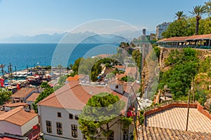 ANTALYA, TURKEY: Beautiful Old town Kaleici on a sunny day in Antalya.