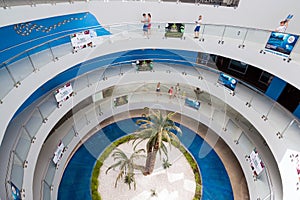 Antalya, Turkey - June 19, 2014. circular staircase at entrance to Oceanarium - one of largest in world