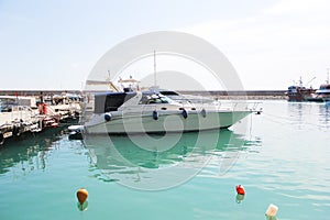 Antalya, Turkey, May 22, 2021. Pleasure boats and yachts in the seaport